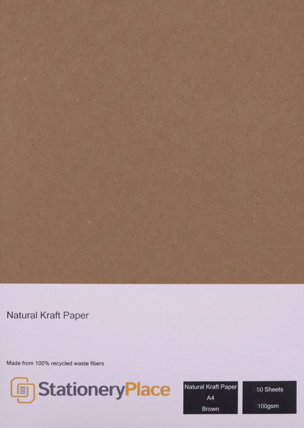 Kraft Paper Eco Brown  - A4  A5 -100gsm -100% Recycled 25 - 1000 sheet packs