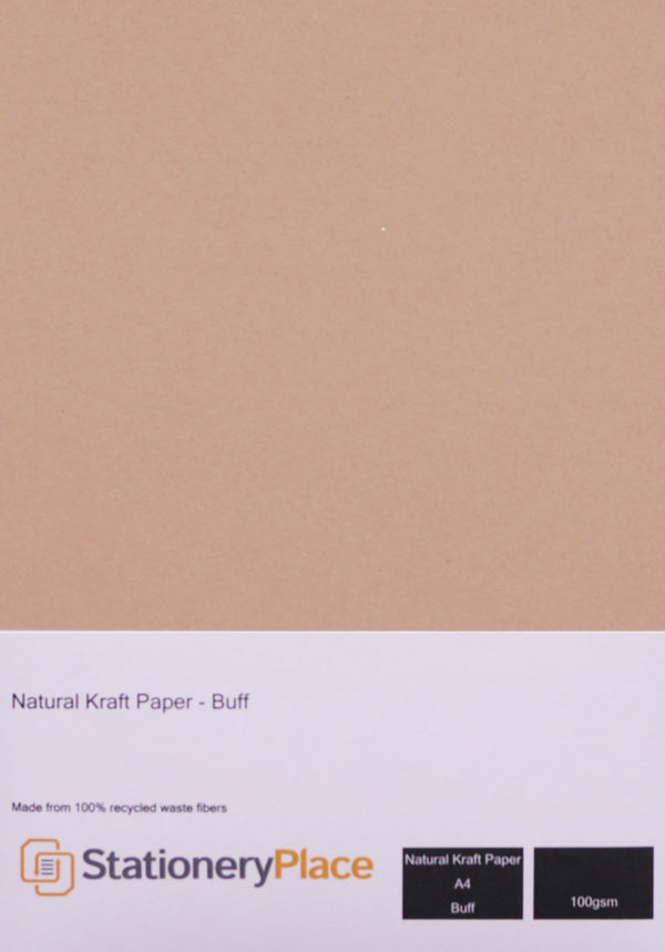 Recycled Eco Kraft Paper 100 GSM Buff A4 100 sheet pack