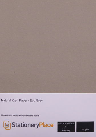 A4 Kraft Paper Eco White & Eco Grey 100gsm 100% Recycled 1 sheet to 100 sheets