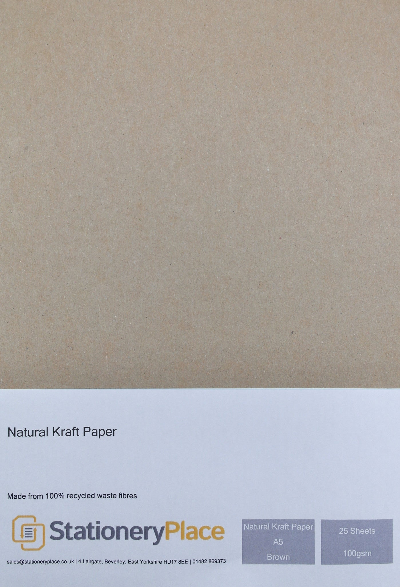 Recycled Eco Kraft Paper - A5 25 Pack 100GSM