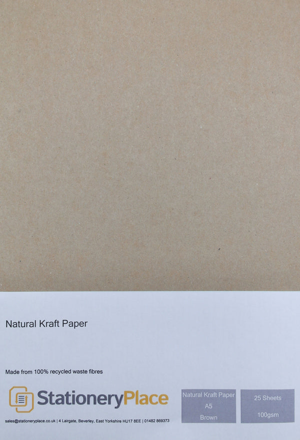 Recycled Eco Kraft Paper - A5 25 Pack 100GSM