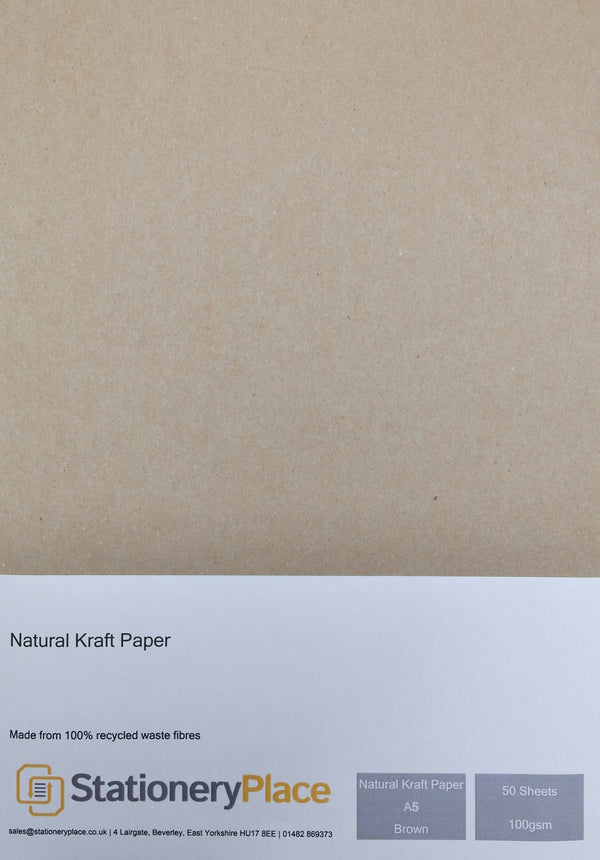 Recycled Eco Kraft Paper - A5 50 Pack 100GSM