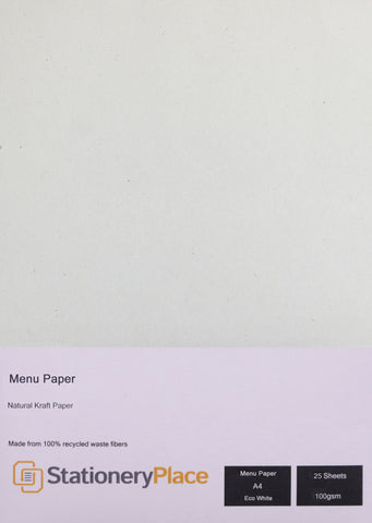 Menu Paper ECO White recycled A4 for Restaurants