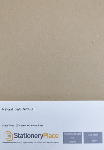Cardstock Brown Kraft Paper Kraft Card 100% Recycled 90gsm, 100gsm, 130gsm, 170gsm, 280gsm