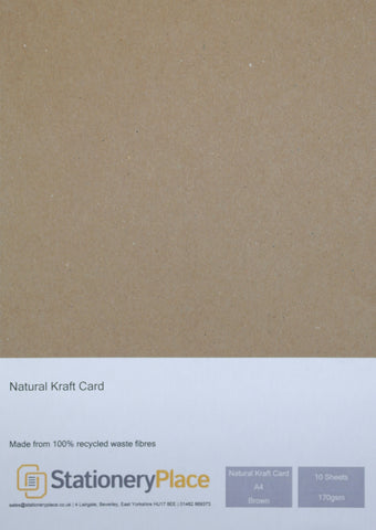 Cardstock Brown Kraft Paper Kraft Card 100% Recycled 90gsm, 100gsm, 130gsm, 170gsm, 280gsm