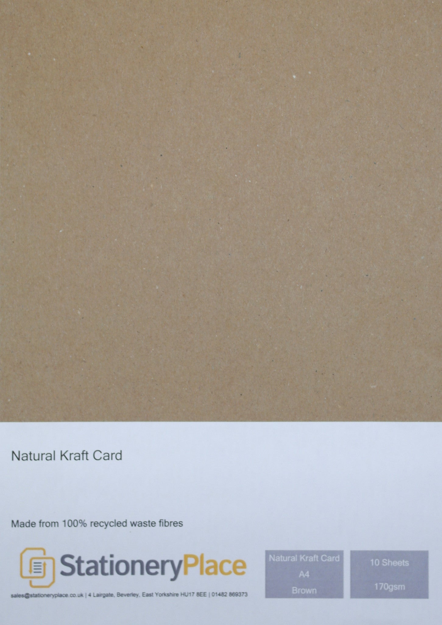 Brown Kraft Card A4 170GSM - 100% Natural Recycled