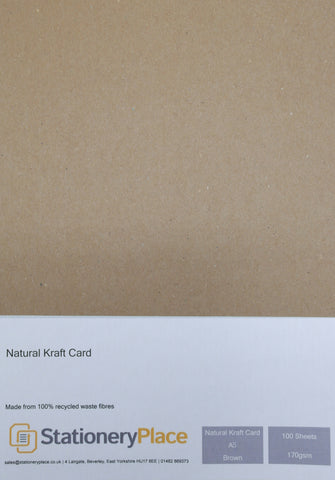 Cardstock Brown Kraft Paper Kraft Card 100% Recycled 90gsm, 100gsm, 130gsm, 170gsm, 280gsm