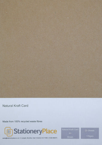 Cardstock Brown Kraft Paper Kraft Card 100% Recycled 90gsm, 100gsm, 130gsm, 170gsm, 280gsm