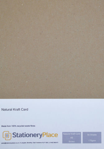 Cardstock Brown Kraft Paper Kraft Card 100% Recycled 90gsm, 100gsm, 130gsm, 170gsm, 280gsm
