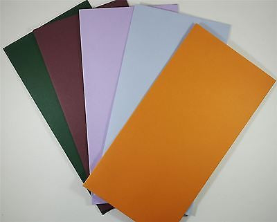 Colorplan DL Envelopes 110 x 220 mm Peel & Seal Wallet Flap 5 Colours 25 pack