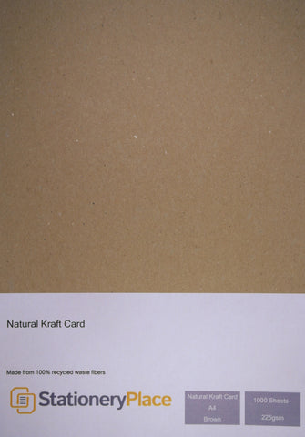 Stationery Place Natural Kraft Card - A4 - 225gsm