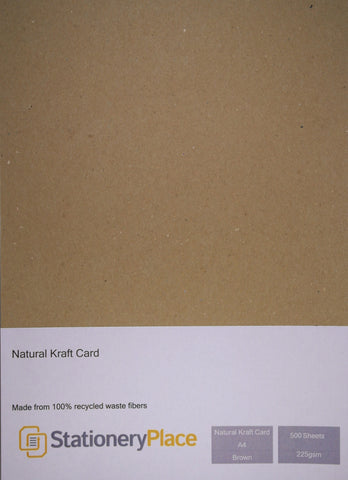 Stationery Place Natural Kraft Card - A4 - 225gsm