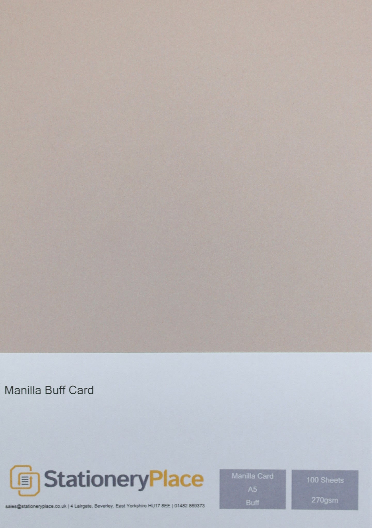 Manila Kraft Card - A5 100 Pack 270GSM