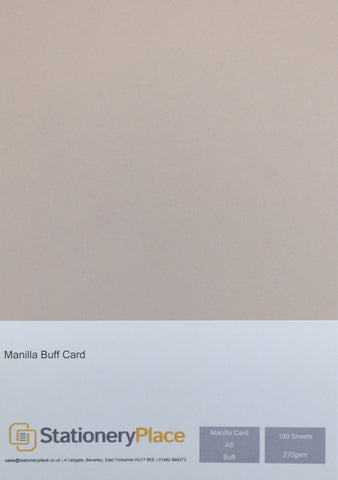 Manila Kraft Card - A5 100 Pack 270GSM