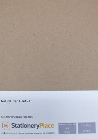 Cardstock Brown Kraft Paper Kraft Card 100% Recycled 90gsm, 100gsm, 130gsm, 170gsm, 280gsm