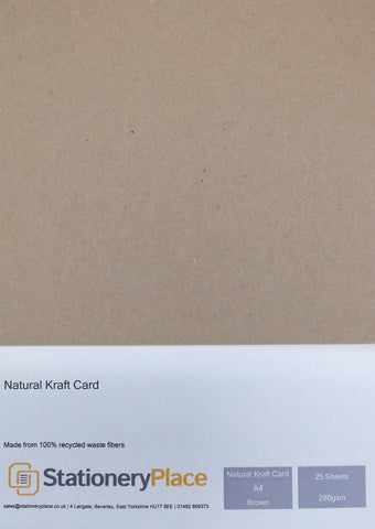Cardstock Brown Kraft Paper Kraft Card 100% Recycled 90gsm, 100gsm, 130gsm, 170gsm, 280gsm