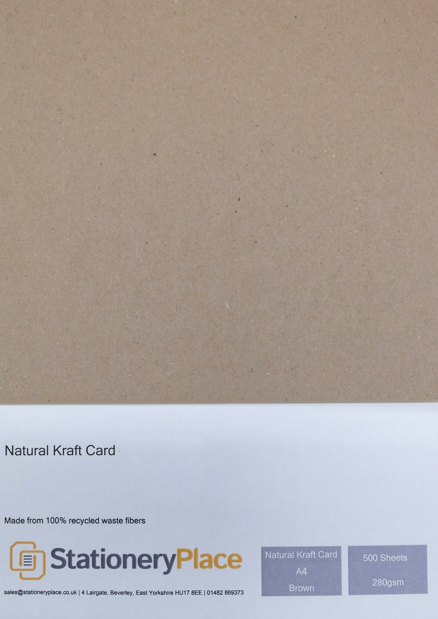 Thick Brown  Kraft Card  Recycled - A4 500 Pack 280GSM Ideal For Weddings Craft