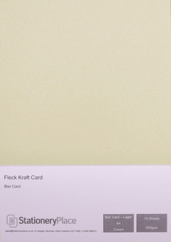 Bier Premium Quality A4 Fleck Craft Card 250gsm. 100% Recycled Kraft Card. Choice of Colour 10 sheet packs