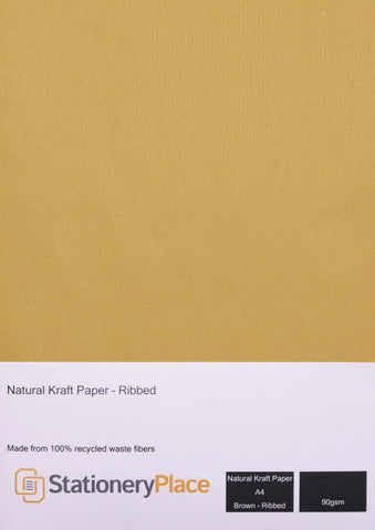 Ribbed Kraft Paper 90 GSM Recycled A4, A5 1 to 100 sheet pack