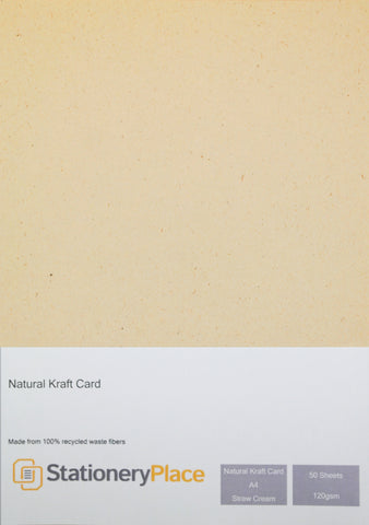 Natural Recycled Straw Cream Kraft Paper by Stationery Place