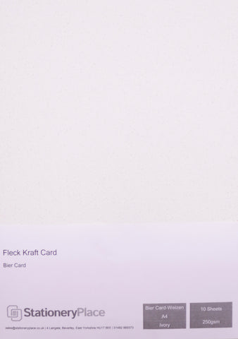 Bier Premium Quality A4 Fleck Craft Card 250gsm. 100% Recycled Kraft Card. Choice of Colour 10 sheet packs