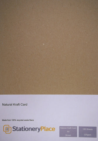 Stationery Place Natural Kraft Card - A4 - 225gsm