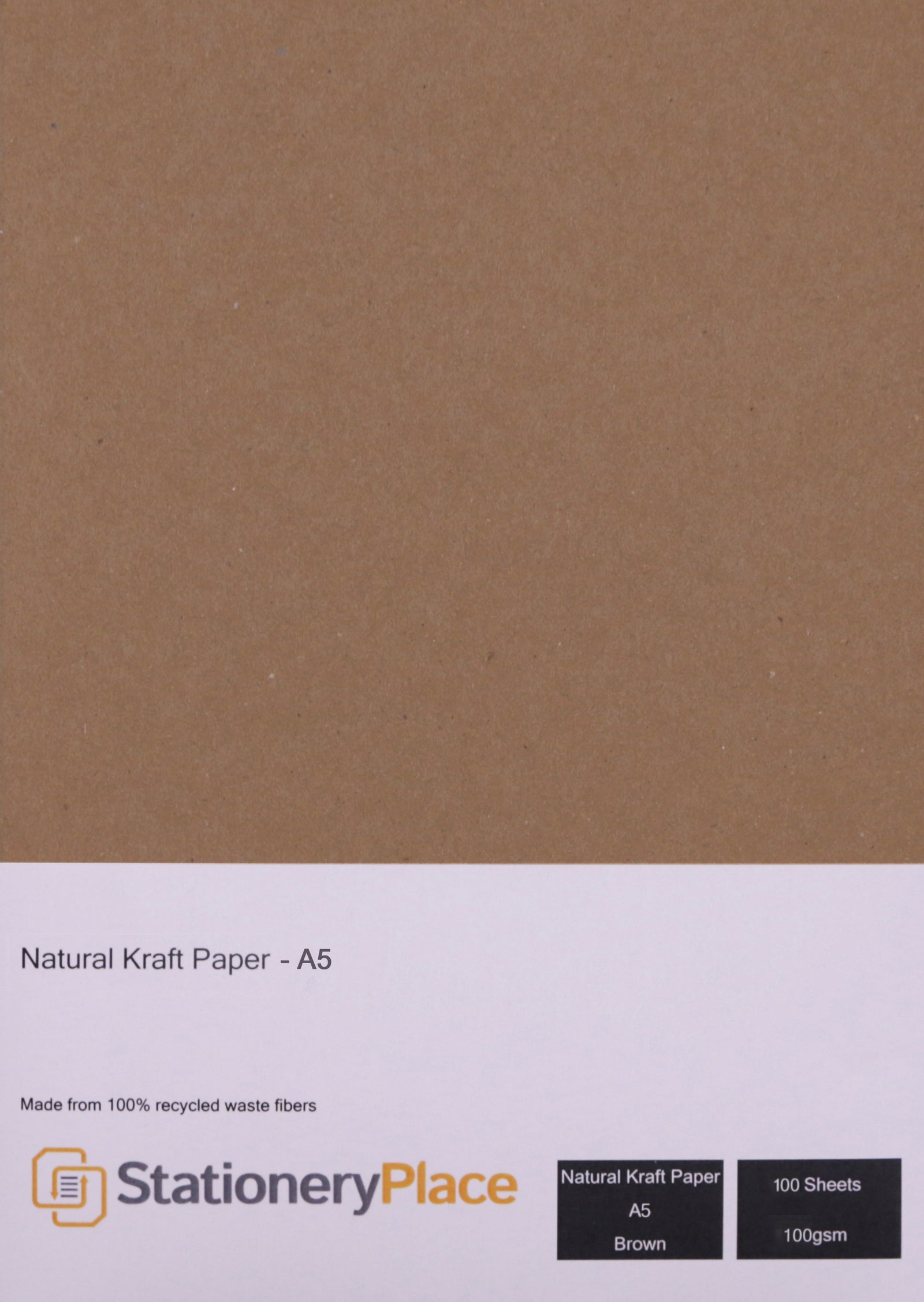 A5 Kraft Paper - Brown Recycled 100 Pack 100GSM