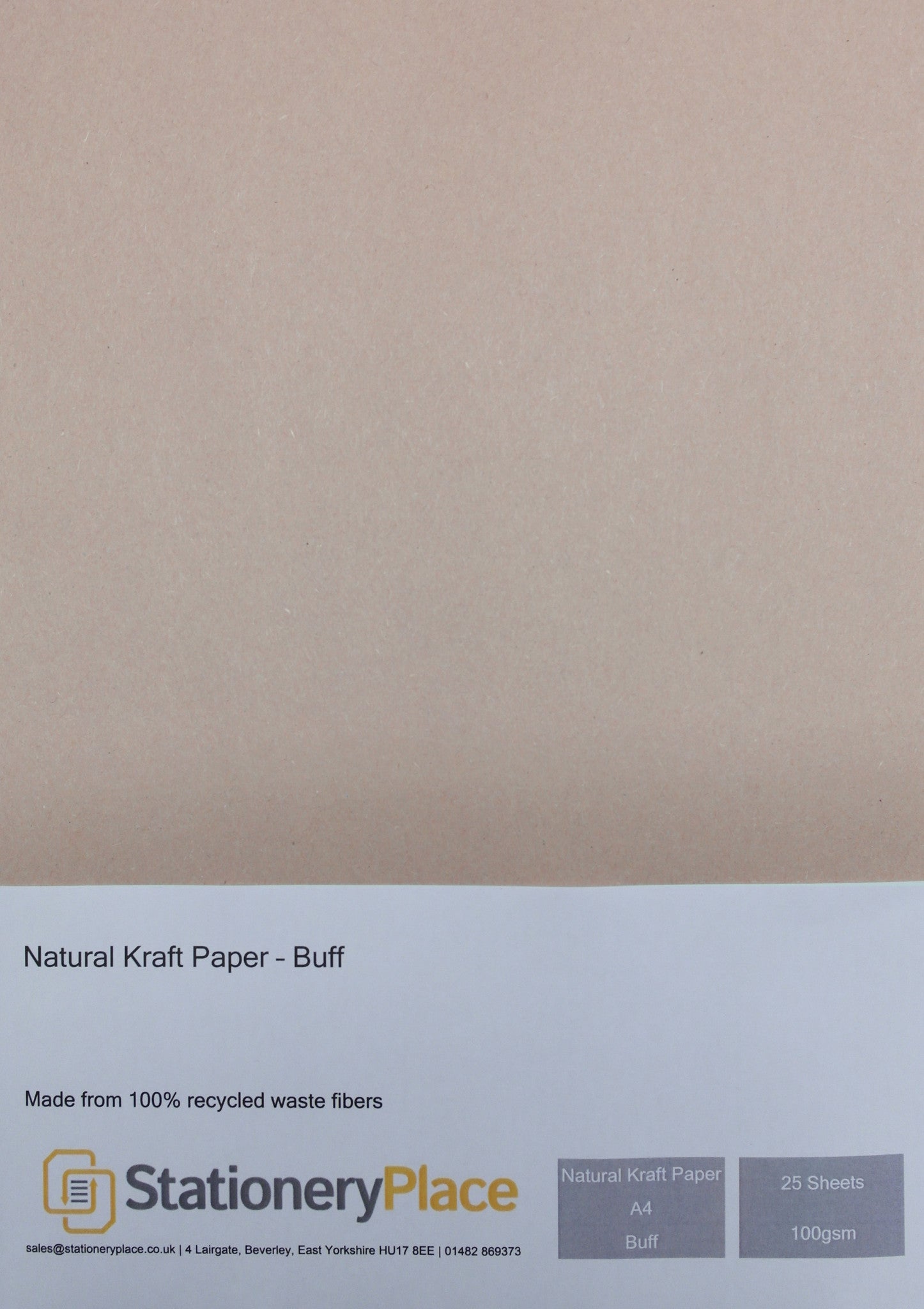 Buff Paper Map Recycled Eco Kraft Paper 100 GSM Buff A4 25 sheet pack