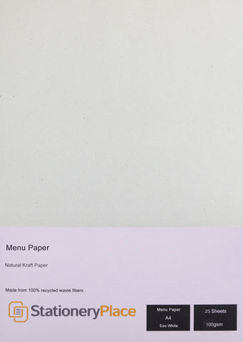 Menu Paper ECO White recycled A4 for Restaurants 