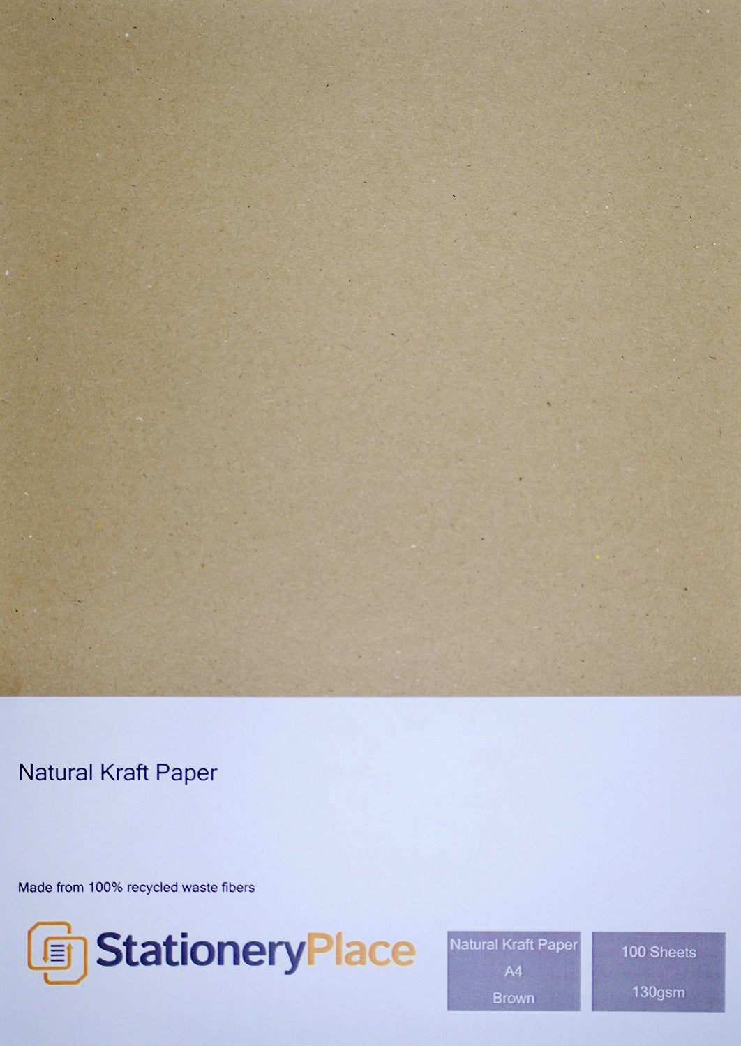 Eco Kraft Paper A4 130 GSM Brown 100% Recycled 100 Sheet Pack