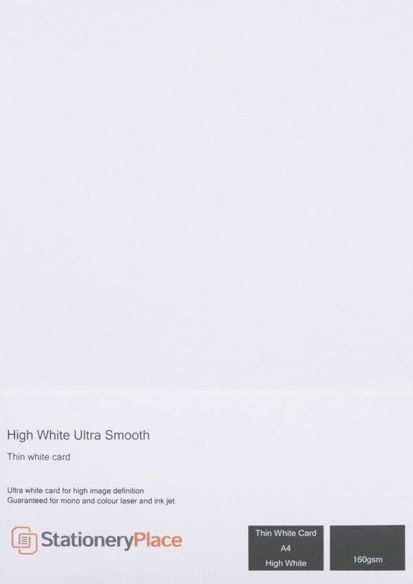 A4 White Card 160 GSM High White Ultra Smooth A4