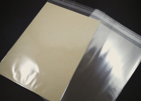 Cello Bags for Greeting Cards, Clear Plastic, Peel and Stick