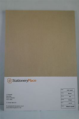 Ribbed Buff Brown Kraft Paper 90 GSM A4 & A5 Pack sizes 20 sheets to 100 sheets