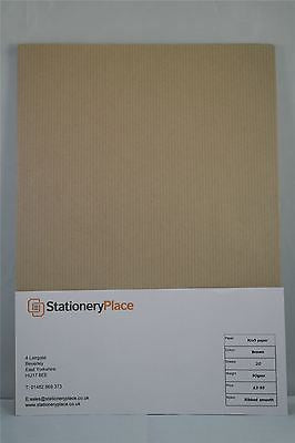 Ribbed Buff Brown Kraft Paper 90 GSM A4 & A5 Pack sizes 20 sheets to 100 sheets