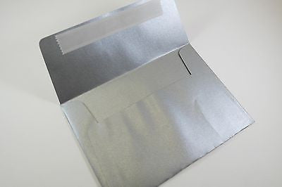 C6 Metallic Silver Envelopes Peel and Seal 120 GSM Straight Flap Pack of 25