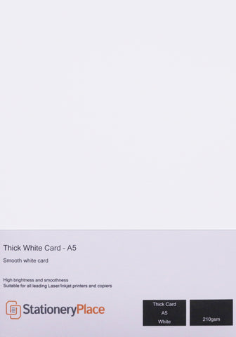 Thick White Card Stationery Place Premium Quality 210 GSM A4 A5 1 to 250 sheets