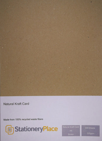 Stationery Place Natural Kraft Card - A4 - 225gsm