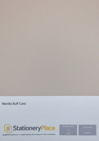 Manila Kraft Card - A4 100 Pack 270GSM