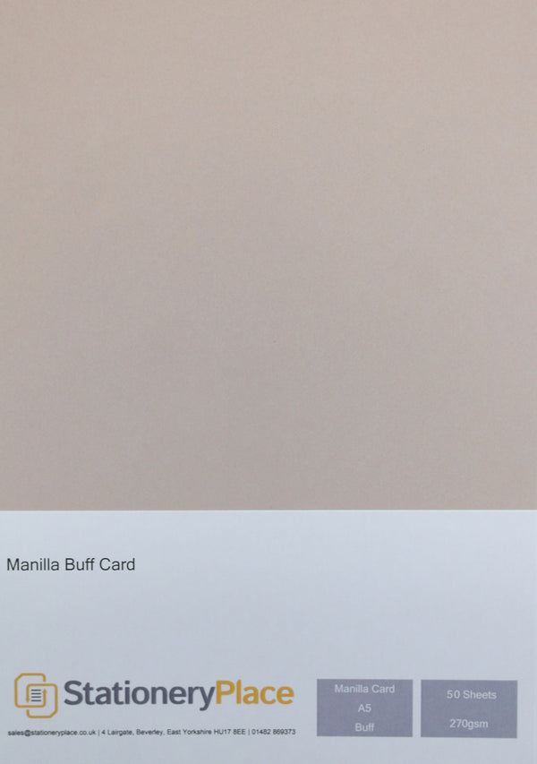 Manila Kraft Card - A5 50 Pack 270GSM