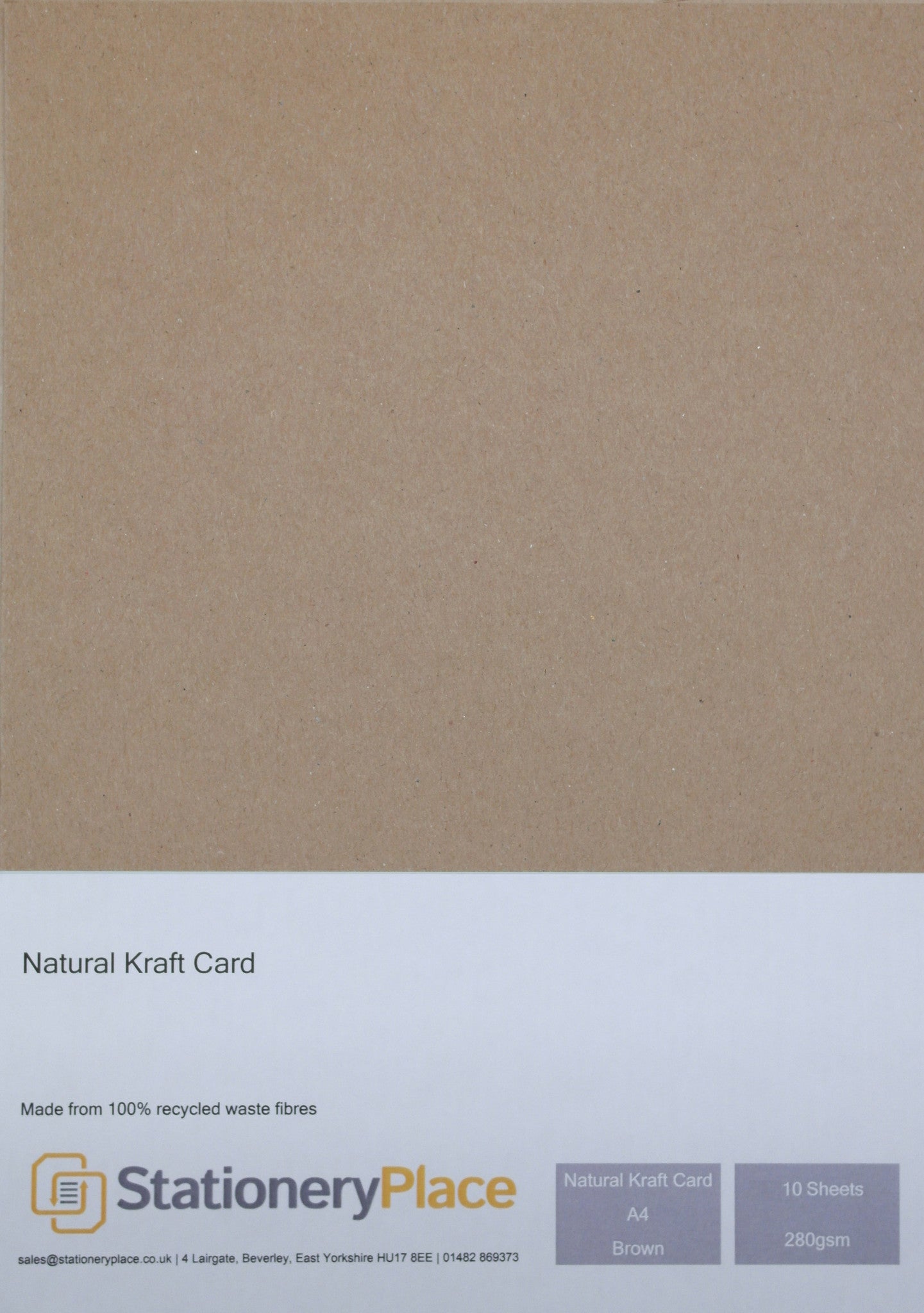 Recycled Kraft Card Thick Brown Card - A4  280GSM Ideal Wedding Craft Use