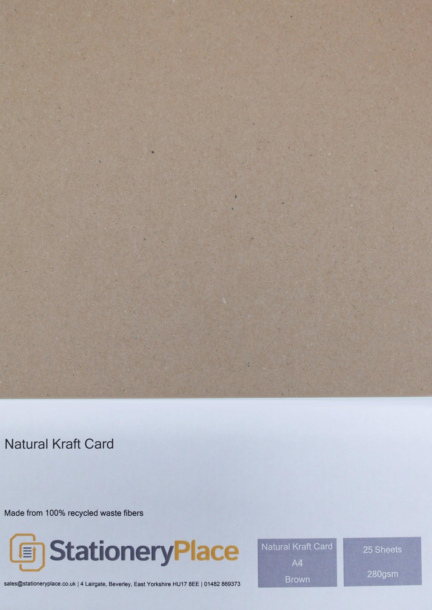 Thick Brown Recycled Eco Kraft Card - A4 25 Pack 280GSM Ideal Wedding Craft Use