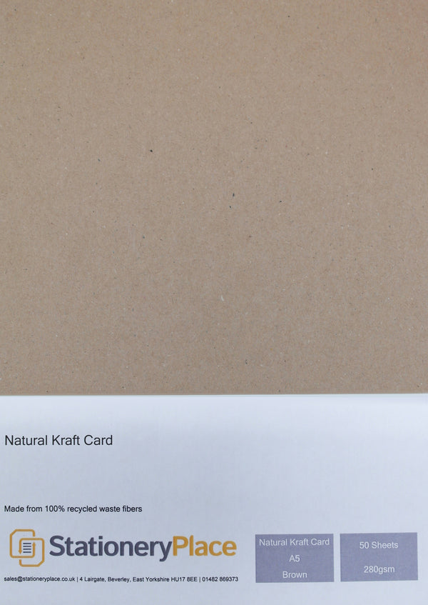 Recycled Eco Kraft Card - A5 50 Pack 280GSM