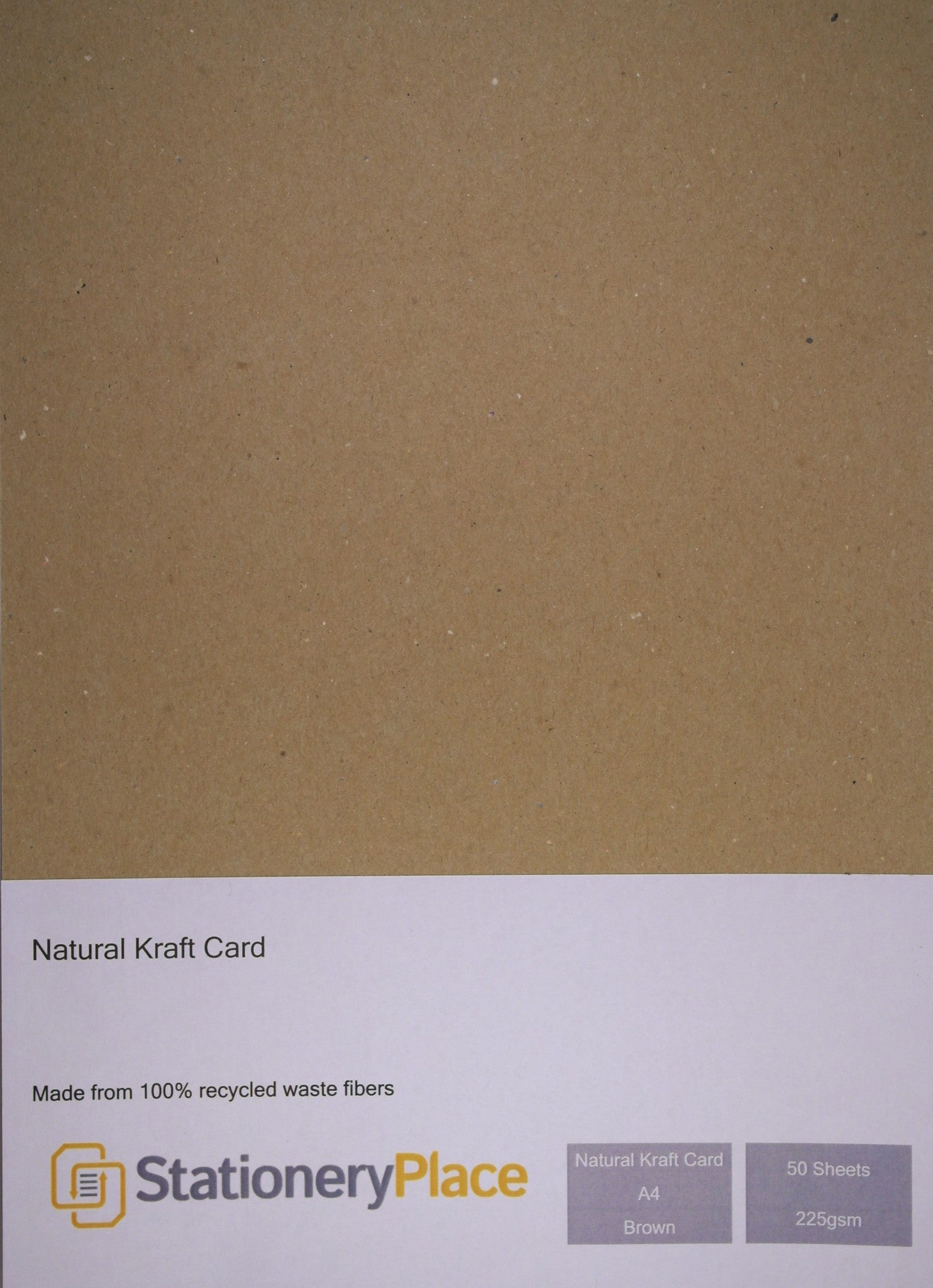 Stationery Place Natural Kraft Card - A4 - 225gsm