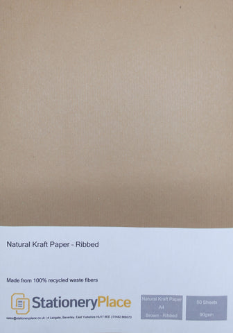Ribbed  Kraft Paper  Recycled - A4 50 Pack 90 GSM