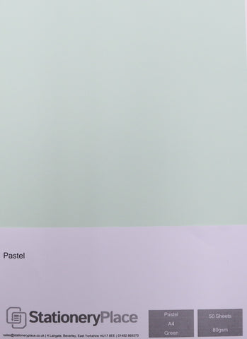 Green A4  Paper - Pastel  Green  80 gsm 50 Sheets Premium Quality Printer Copier Paper